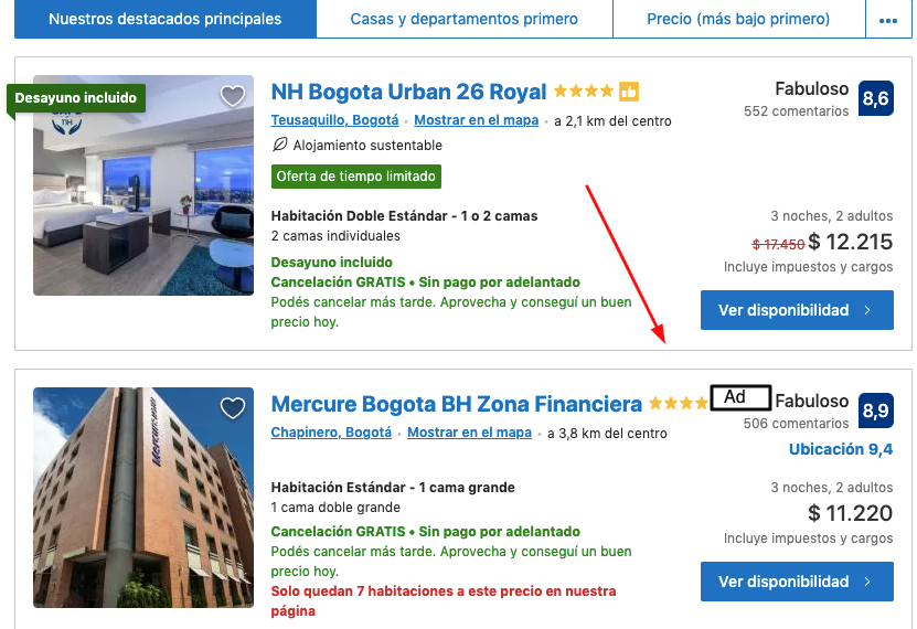 ¿Qué son los Native Ads de Booking.com?
