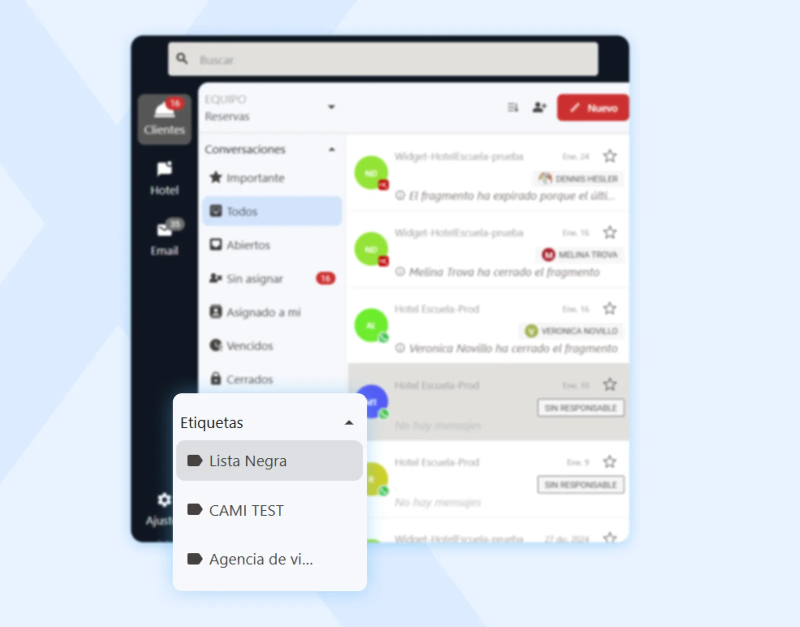Lista Negra en App Conversaciones